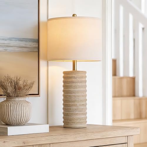 PoKat 27'' Farmhouse Table Lamps Set of 2 for Living Room, Stone-Like - Image 5