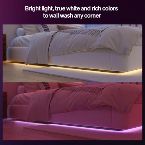 Hue Flux 16-Foot LED Strip Light, 3000 lm, Vibrant Color and Ambiance, Flexible Indoor Lighting, Chromasync™ Color Blending, RGBWWIC, Cuttable, Extendable, Reusable, App & Voice Control, (Pack of 4) - Image 3