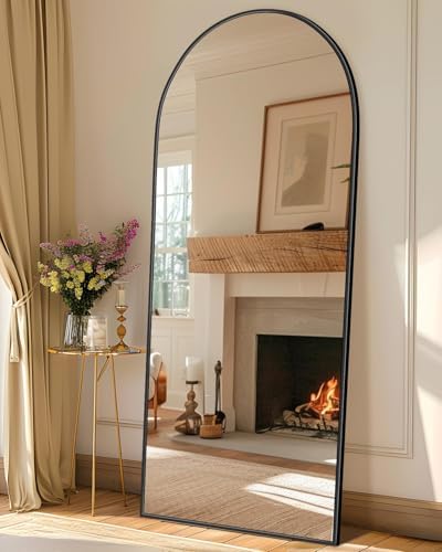 68"x28" Arched Full Length Mirror with Stand,Full Body Floor Mirror - Image 3