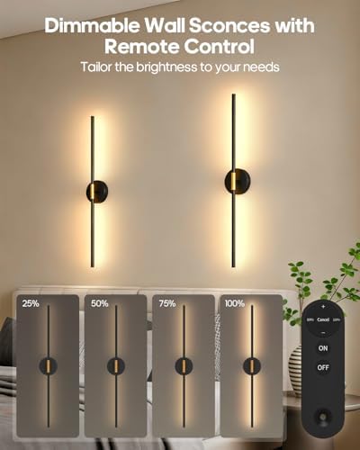 GOODEA Peel and Stick Wall Sconces, Battery Operated Wall Sconces Set of 2 - Image 3
