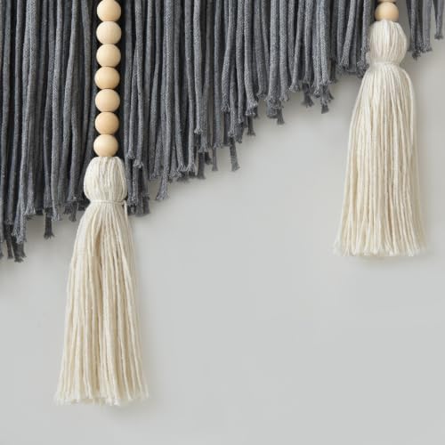 Jakalin Macrame Wall Hanging Grey Woven Yarn Large Boho Wall Art 57" x 43" - Image 7