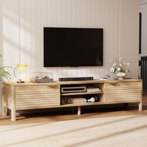 TV Stand for Living Room up to 80 Inch TVs Entertainment Center Oak 71" by IKALIFE