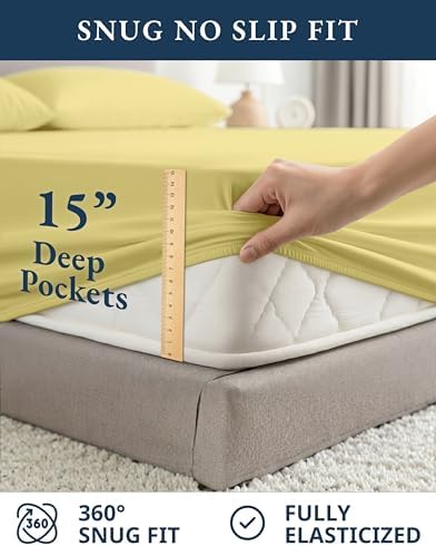 LANE LINEN Full Size Bed Sheets 100% Organic Cotton Soft 4pc - Cocoon - Image 7