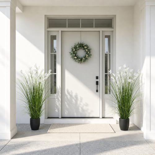 2Pcs 48in Artificial Grass Plant Lily of The Valley with Pot - Image 5