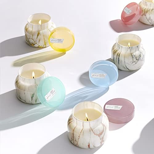 Capri Blue Modern Marble Jar Candles - Luxury Scented Candles for Home - Long Lasting Soy Wax Blend - Scented Home Decor Gifts - Pineapple Flower (8 oz) - Image 5