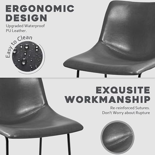 Waleaf Dining Chairs Set of 4, 18" Faux Leather Counter Height Bar Stools - Image 4