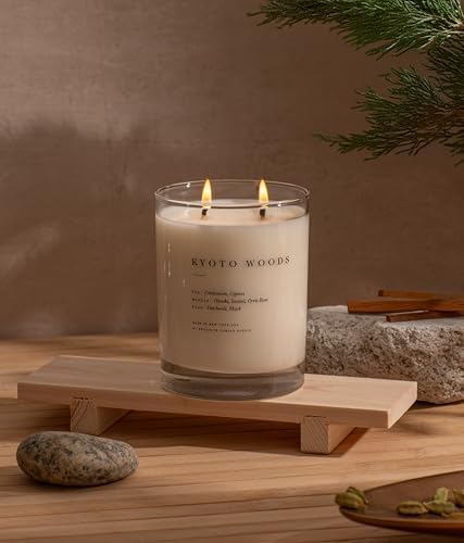 Brooklyn Candle Studio Kyoto Woods 2 Wick Candle – Luxury Scented Candle with Cypress, Hinoki & Santal – Vegan Soy Wax, Hand-Poured in the USA – 70-Hour Burn Time, 13oz - Image 3