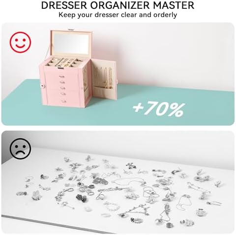 Frebeauty 6-Layer Jewelry Box for Women,Large Jewelry Organizer with Drawer - Image 6