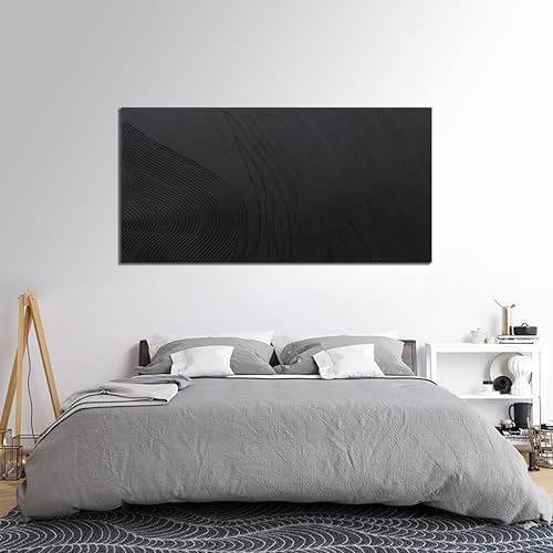 Canvas Wall Art Decor Modern Textured Wall Art Decor Canvas Art Wall Decor Black Silence Wall Painting Decorations Artwork Wall Art Prints for Room Living Room Bedroom Office Decor 24"X48" - Image 6