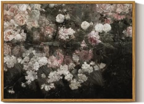 InSimSea Framed Canvas Wall Art Vintage Decor, Home Decor Garden in May Flower Wall Art Aesthetic Rustic Decoration for Bedroom Living Room Bathroom, 12"x16" by InSimSeaArt