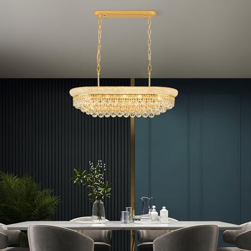 Gold Crystal Chandeliers for Dining Room，9-Lights L31 Inch - Image 6