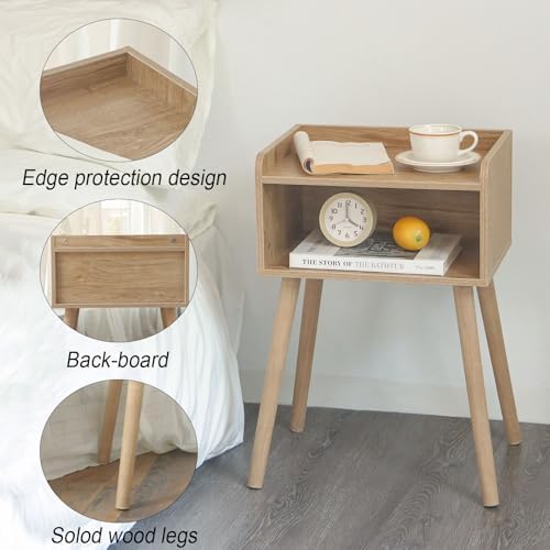 MaxSmeo End Tables Set of 2, Mid Century Side Table Bedroom with Storage - Image 4