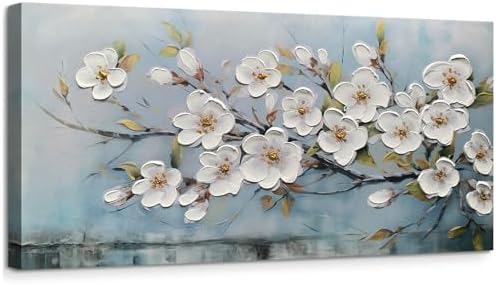 Anolyfi Cherry Blossom Flowers Textured Wall Art for Living Room 48"x24" by Anolyfi