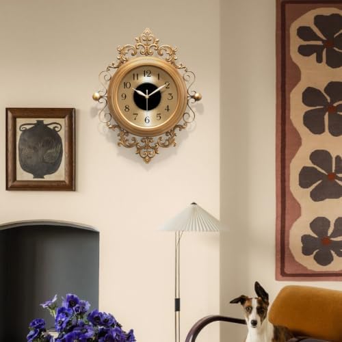 Vintage Wall Clocks Living Room,16"X19" Elegant Retro Silent Wall Clock,Decorative Antique Victorian Wall Clocks Battery Operated for Bedroom Kitchen Entryway Office Decor - Image 7