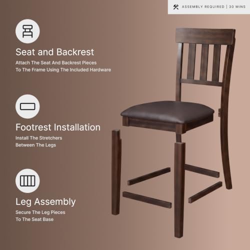 Signature Design by Ashley Counter Height Bar Stool, Set of 2, Slat Back - Image 6
