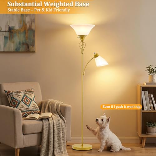 Floor Lamps for Living Room, 70" Tall Torchiere Floor Lamps, Plastic Shade - Image 5
