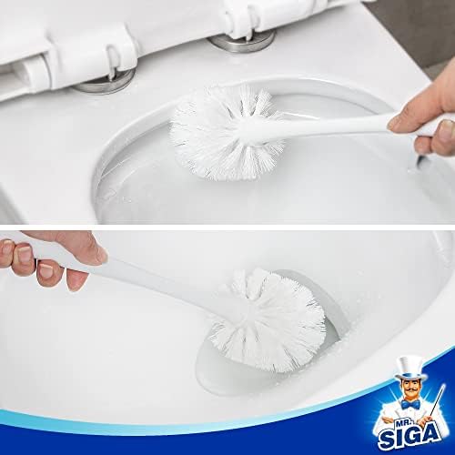 MR.SIGA Toilet Plunger and Bowl Brush Combo for Bathroom Cleaning, White (Pack of 12) - Image 6