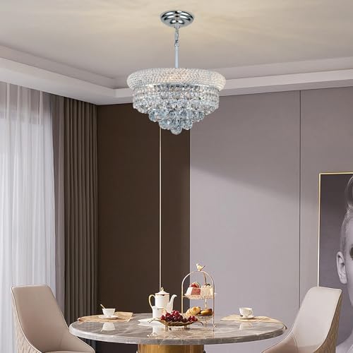 Chrome Crystal Chandeliers for Dining Room，4-Lights D15 Inch - Image 2