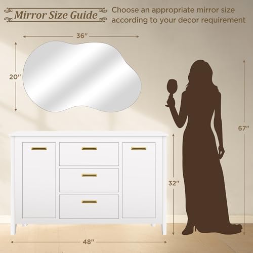 Bathroom Mirror for Over Sink-Frameless Home Decor Wall 20"x 36" Single - Image 4