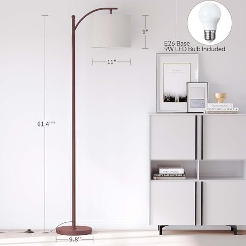 SUNMORY Arc Floor Lamp, Modern Floor Lamp with 9W 3 Color Temperatures Bulb - Image 3