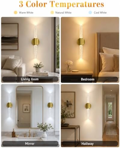 Peel and Stick on Wall Sconce set of 2 Wireless Battery Operated Wall Light - Image 4