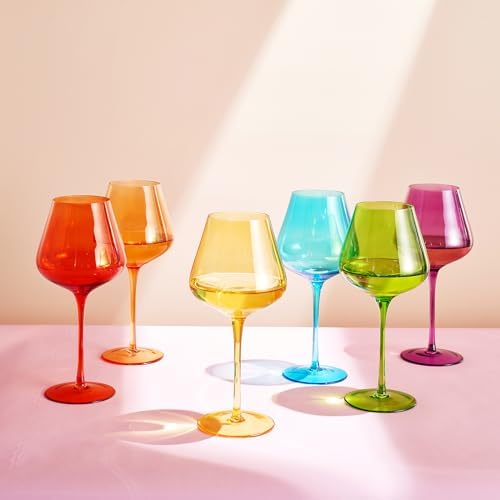 Pride LGBTQIA+ Colored Wine Glass Set | 20oz | Gay Rainbow Set of 6 Love is Love, Gift for Her, Him, They, Special Celebrations Drinkware Unique Style Stemmed Elegant Bright Glassware Pride Month Gift - Image 4