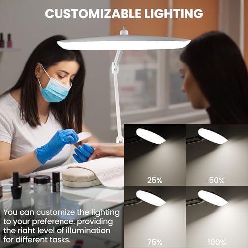 3000 Lumens Adjustable LED Desk Lamp & Task Lamp - Bright, Dimmable Lighting for Office, Crafts, Nails &Salon with Clamp (CCT, White) - Image 2
