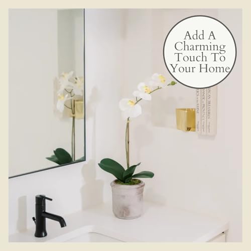 CG Hunter, Faux Phalaenopsis White Orchid Plant, Set of 2, 22 in, White - Image 4
