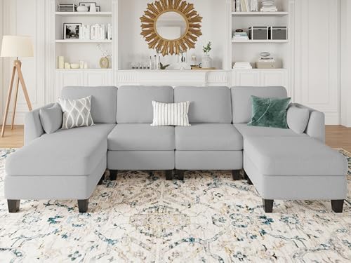 Modular Sectional Sofa 6 Seaters Modular Sleeper Sofa Couch - Image 2