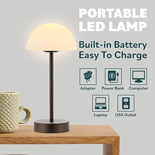 JONATHAN Y Xavier 12.5" Metal Cordless LED Table Lamp, Oil Rubbed Bronze - Image 5