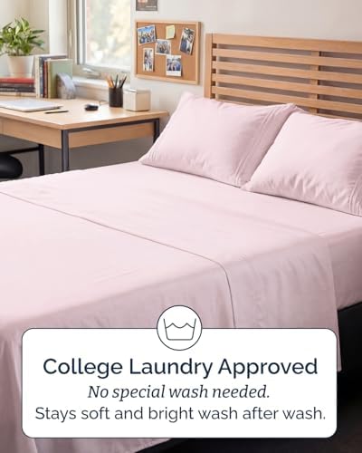Full XL Sheets - 4 Piece Full XL Sheet Set - Soft & Cooling - Lavender Pink - Image 6