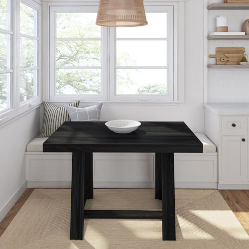 Plank+Beam Classic 48 Inch Dining Table, Rectangular, Black Wirebrush - Image 2