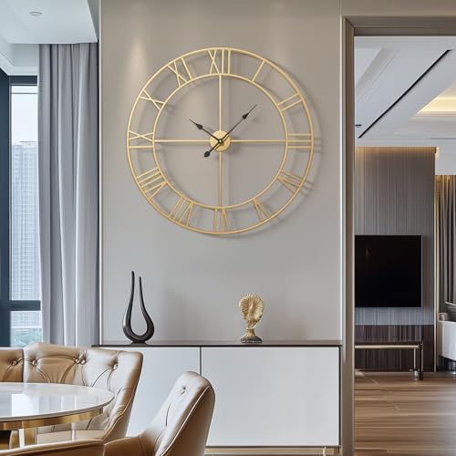 Cuspin Large Gold Wall Clock 36 Inch Decorative Wall Clocks for Living Room - Image 2