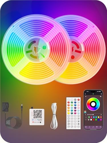 RIYO 32.8FT Neon Rope Lights App Remote Music Sync for Indoor Decor by RIYO