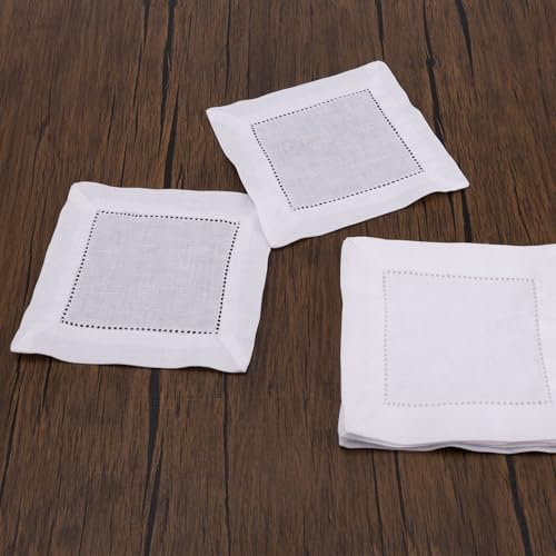 12pcs Linen Cocktail Napkins, Reusable Cloth Fabric Serviettes Napkins - Image 3