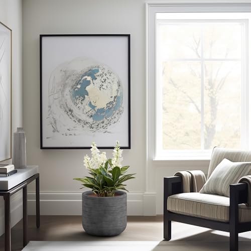 Kante Dark Gray Concrete Planter 17.3" Dia All-Weather Round XLarge Pot - Image 3