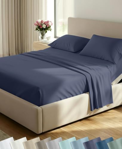 California Design Den 100% Cotton Sateen Split King Bed Sheets Set, 5 Pcs by CaliforniaDesignDen