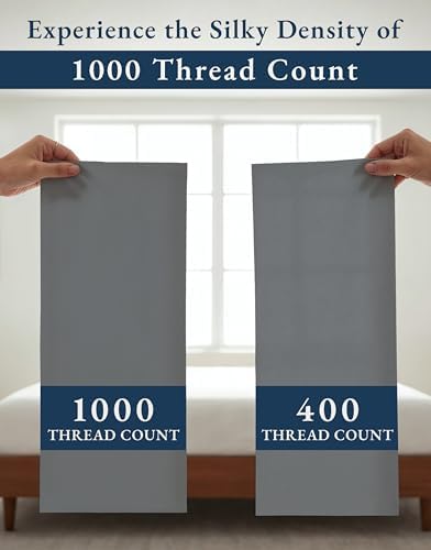 LANE LINEN King Size Sheets 100% Egyptian Cotton Sateen - Charcoal - Image 4