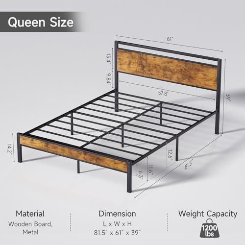 Z-hom Easy Assembly Queen Bed Frame & Headboard Footboard,Underbed Storage - Image 2