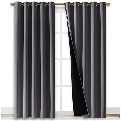 NICETOWN Grey Blackout Curtains for Dining Room 70" w x 84" L 2 Panels by NICETOWN