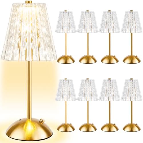 8 Pcs Cordless Table Lamp Rechargeable Touch Lamp,Gold Classic by Bornerwhite