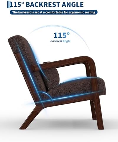 Garvee Mid Century Accent Chair Set of 2, Armchair with Lumbar Pillow - Image 5