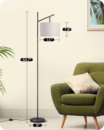 EDISHINE 64.7IN Floor Lamp for Living Room with Remote, Black Standing Lamp - Image 7