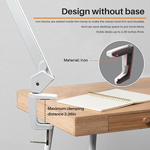 LED Architect Desk Lamp with Clamp, 30W 2500LM, White 30CCT - Image 5
