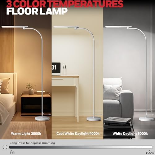 Honeywell LED Floor Lamp Dimmable Gooseneck Reading Living Room Bedroom 77" - Image 4