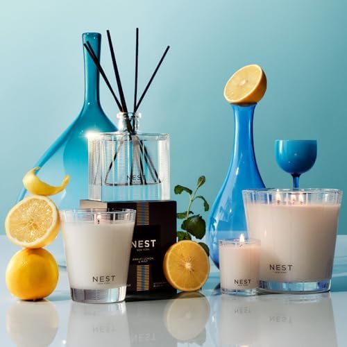 NEST New York Scented Classic Candle, Amalfi Lemon & Mint - 8.1 oz - Up to 60-Hour Burn Time - Reusable Glass Vessel - Image 5