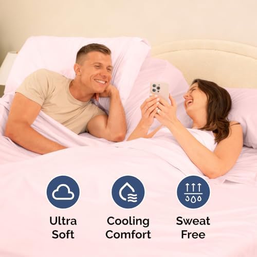 Flex Top Split Head King 4 Piece Sheet Set - Soft & Cooling - Lavender Pink - Image 5