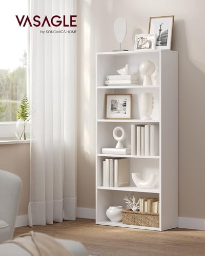 VASAGLE 5-Tier Bookshelf, Storage Organizer, 23.6 x 9.4 x 52.8 Inches - Image 2