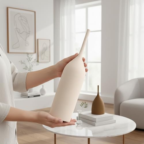 Ceramic Vases Set of 2, Modern Boho Vases for Centerpiece Decor, Matte Minimalist Neutral Vases for Home Decor, Living Room, Bookshelf, and Entryway Table Decor (Multicolor-2) - Image 4