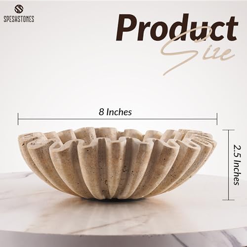 Large Decorative Bowl, 8'' Travertine Bowl for Home Decor - Image 6